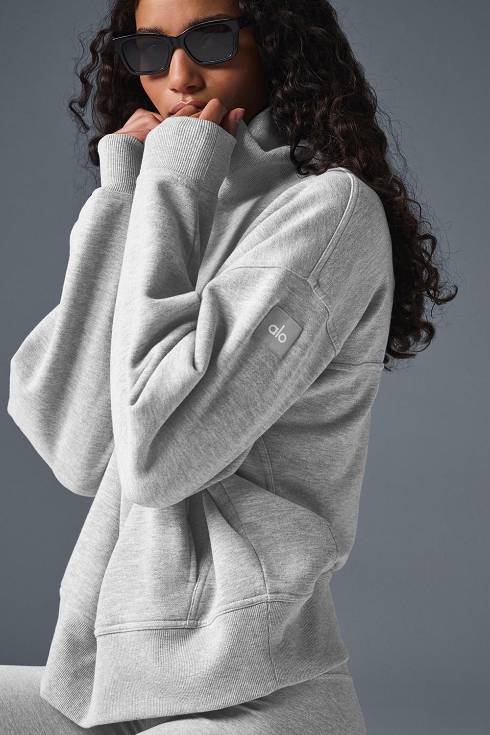Pullover Alo Yoga Hazy Mock Neck Mujer Gris | España  SANO-31976