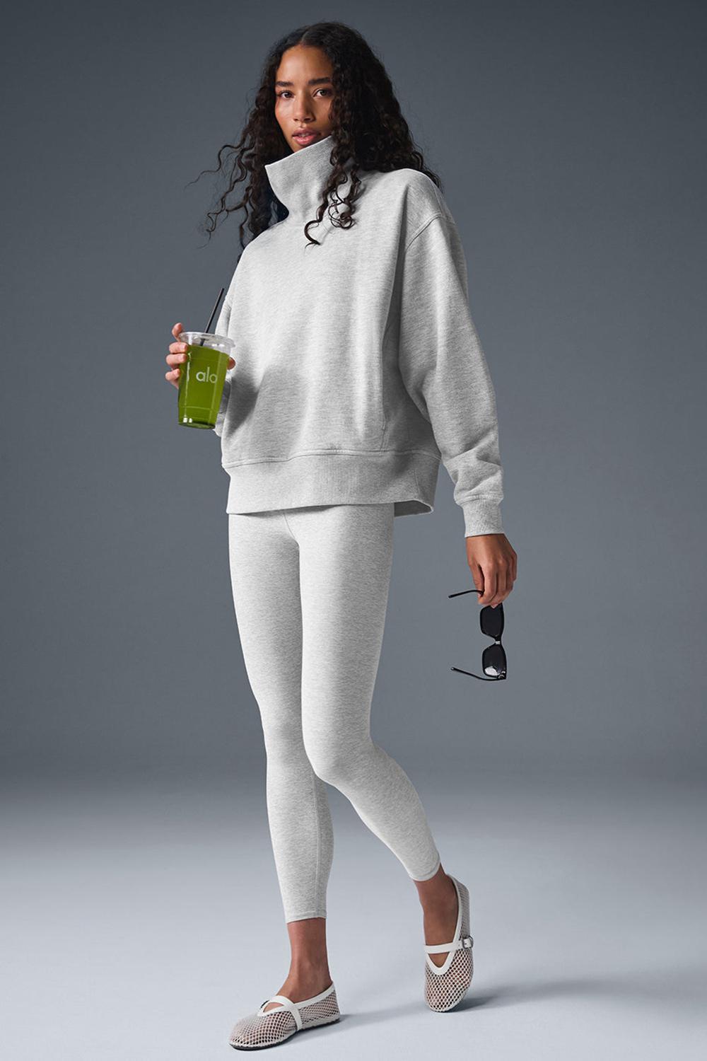 Pullover Alo Yoga Hazy Mock Neck Mujer Gris | España  SANO-31976
