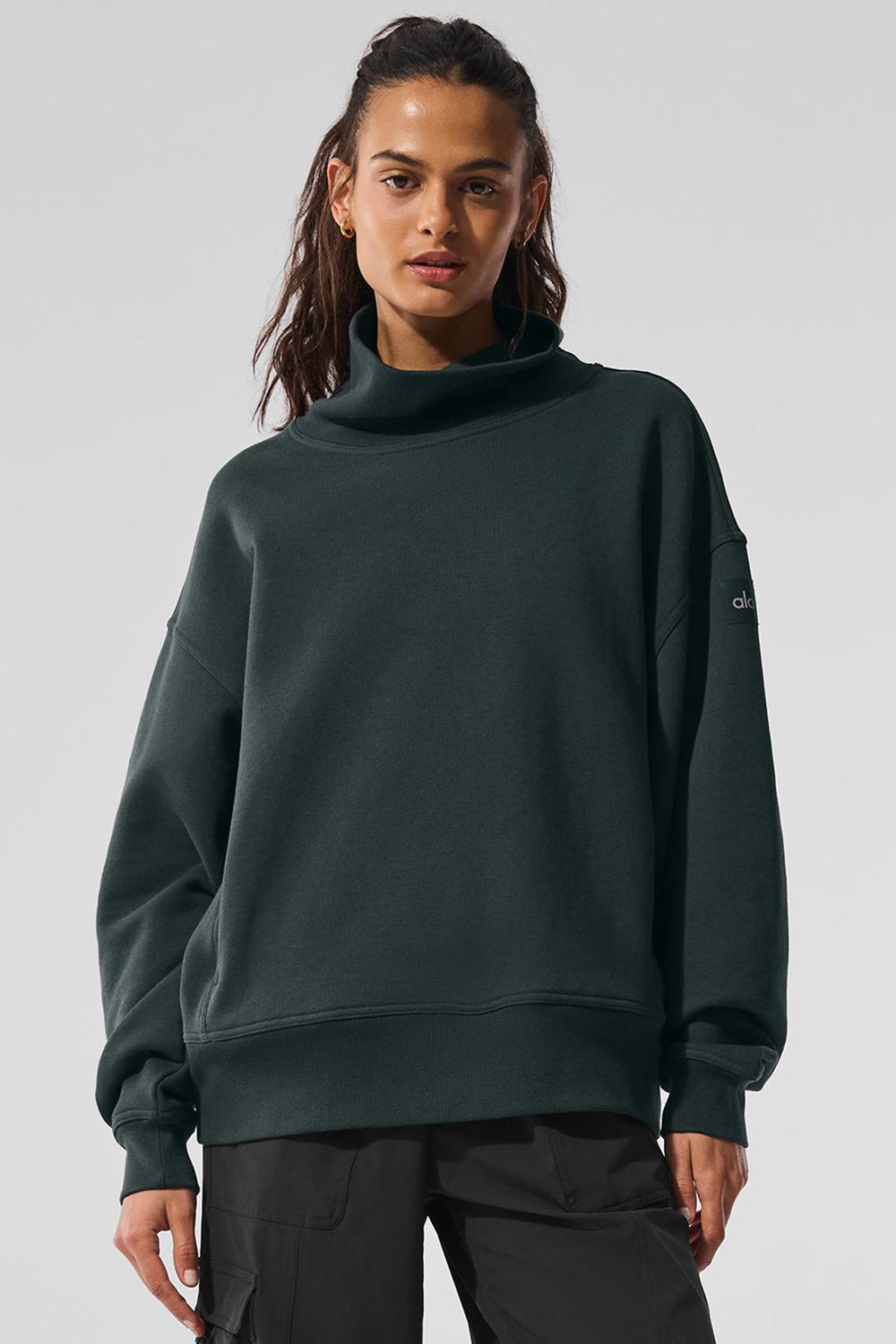 Pullover Alo Yoga Hazy Mock Neck Mujer Verde | España  VGAM-57249