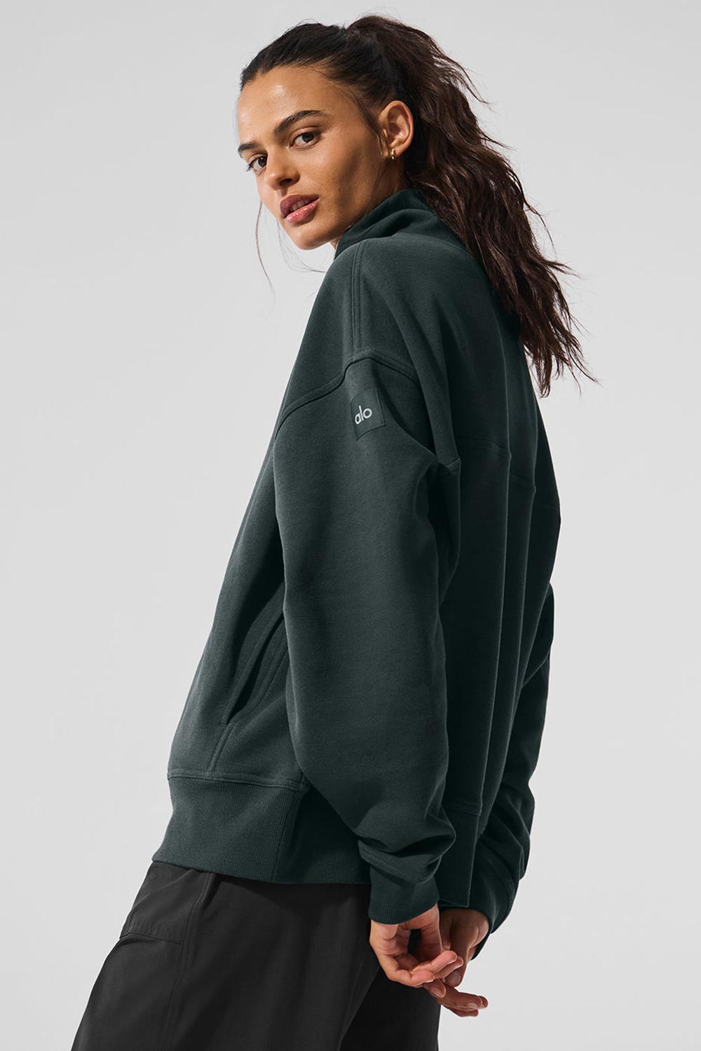 Pullover Alo Yoga Hazy Mock Neck Mujer Verde | España  VGAM-57249
