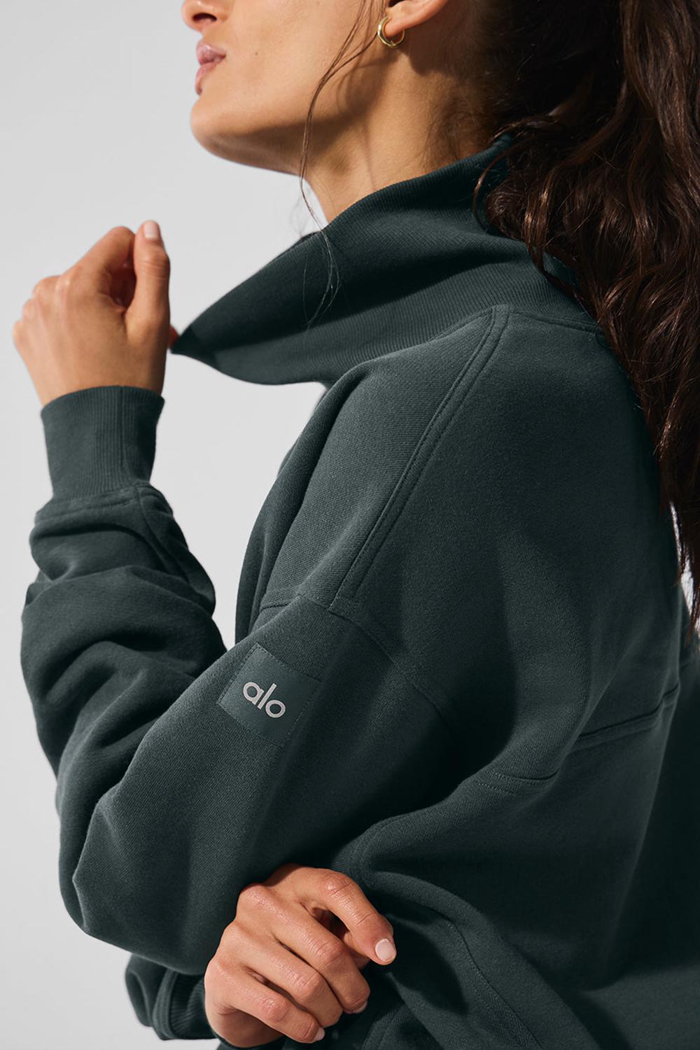 Pullover Alo Yoga Hazy Mock Neck Mujer Verde | España  VGAM-57249