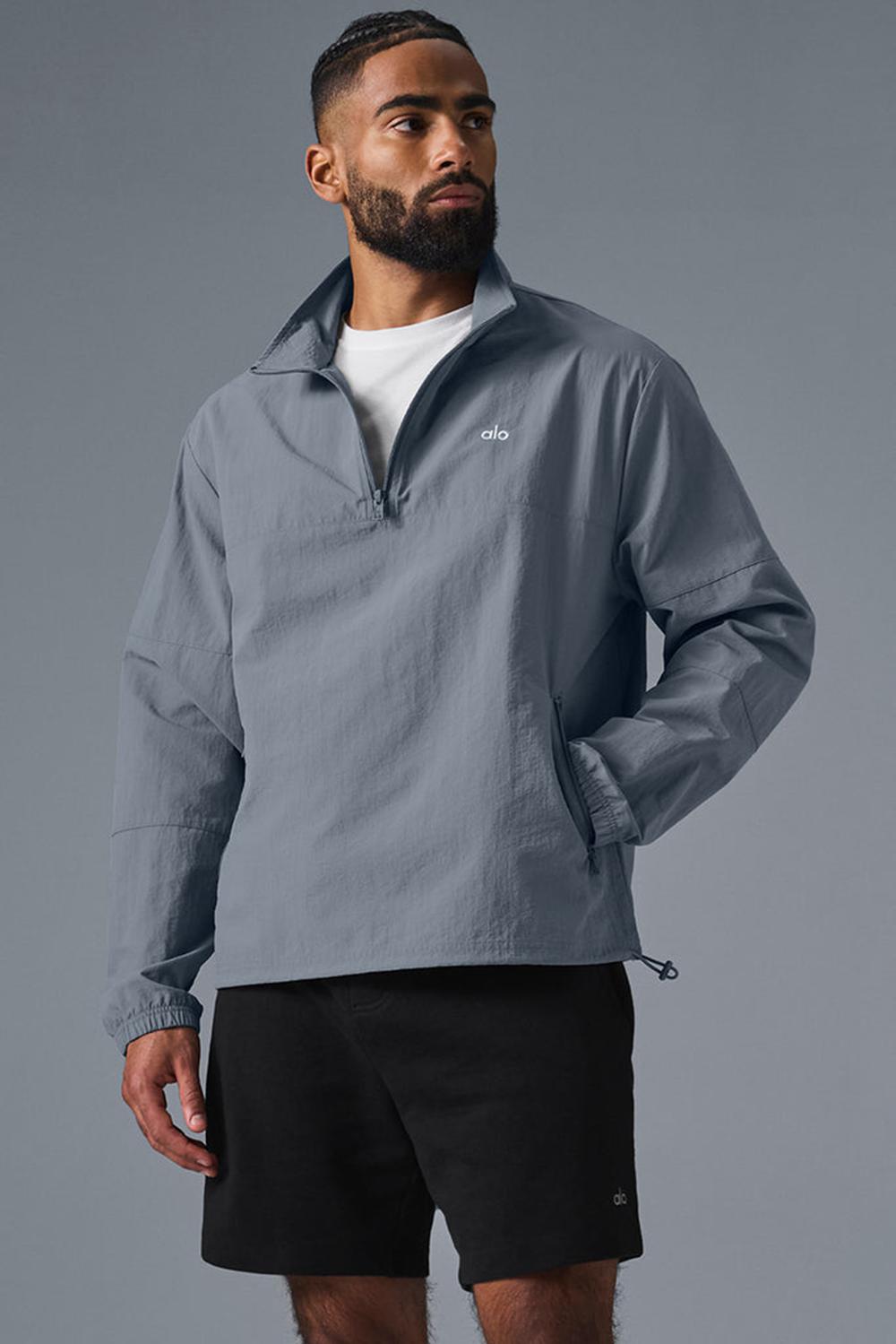 Pullover Alo Yoga Lightweight Takeaway Track Hombre Gris | España  CPZM-29831