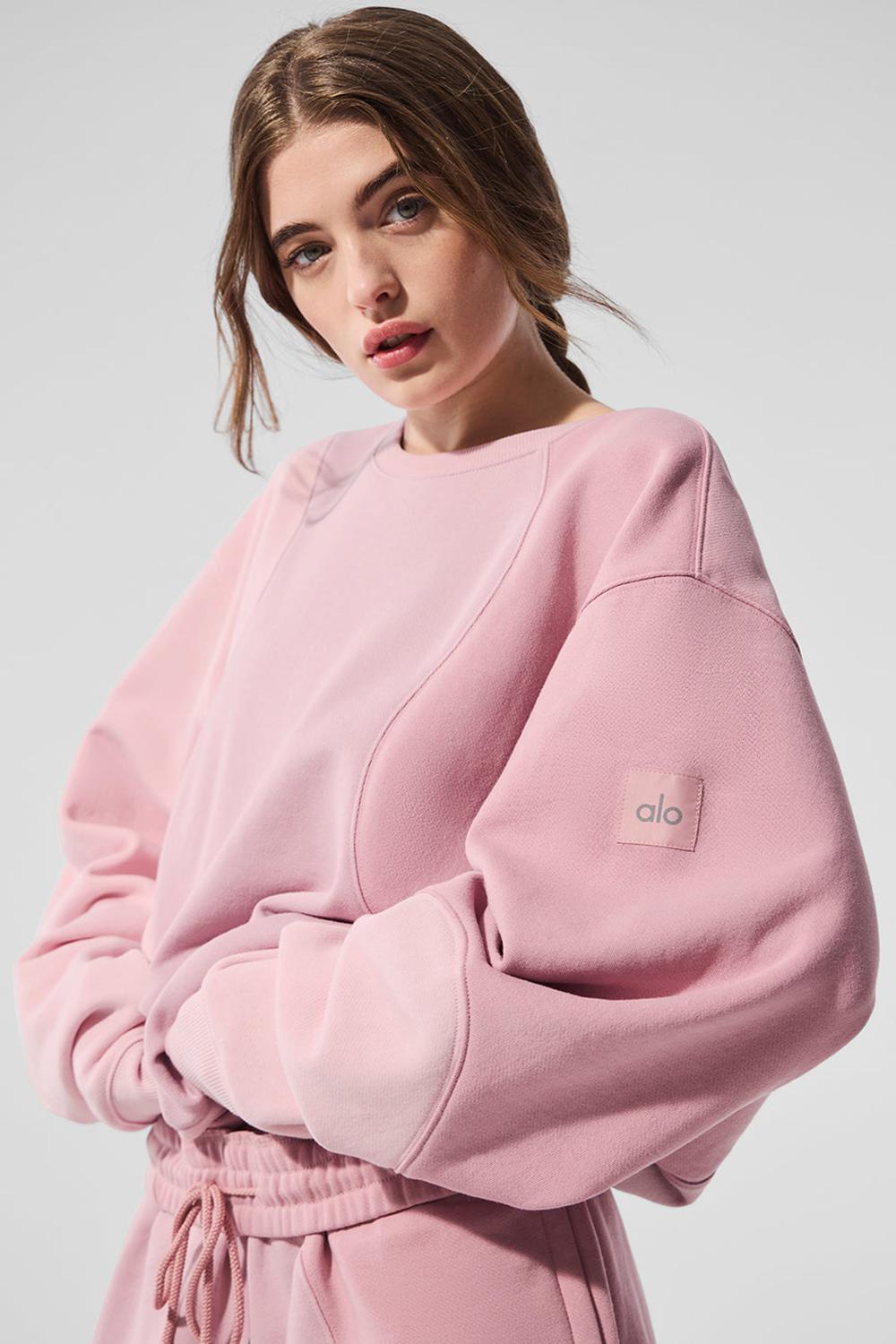 Pullover Alo Yoga Make Waves Crew Neck Mujer Rosas | España  CUSG-96382