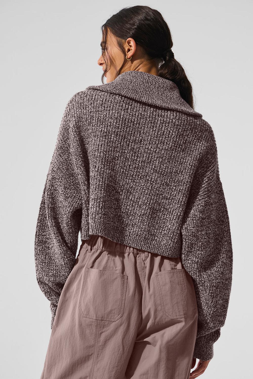 Pullover Alo Yoga Marl 1/4 Zip Mujer Mushroom Marl | España  KVJG-15408