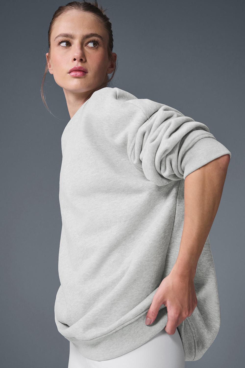 Pullover Alo Yoga Renown Heavy Weight Crew Neck Mujer Gris | España  GEAC-12854