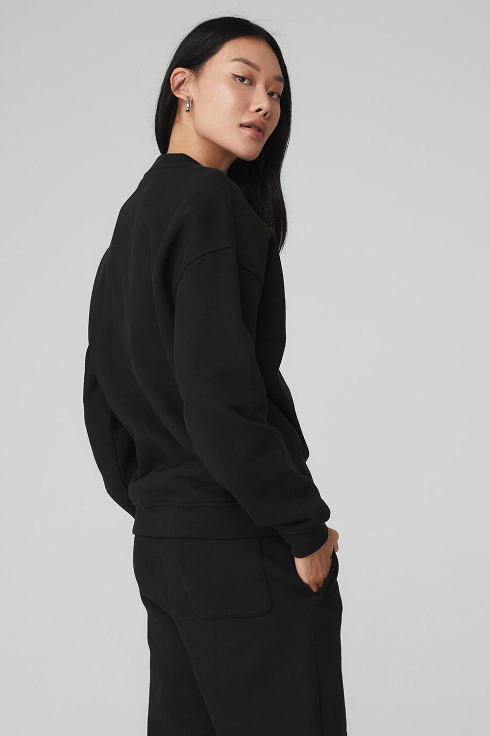 Pullover Alo Yoga Renown Heavy Weight Crew Neck Mujer Negras | España  GBNO-20815