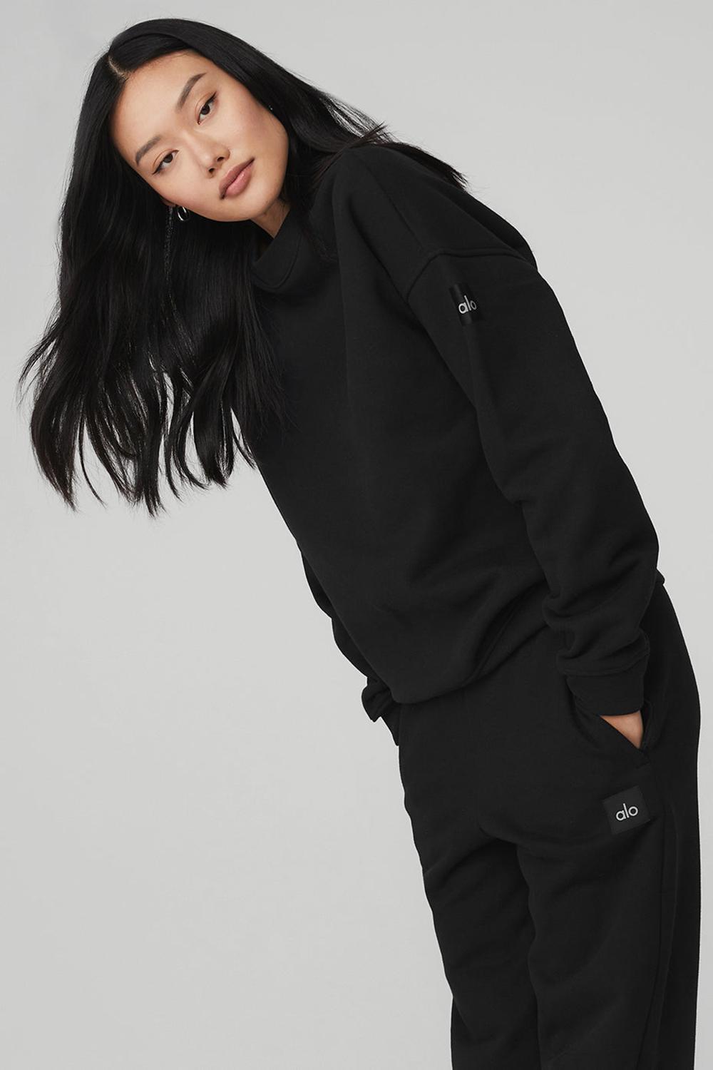 Pullover Alo Yoga Renown Heavy Weight Crew Neck Mujer Negras | España  GBNO-20815