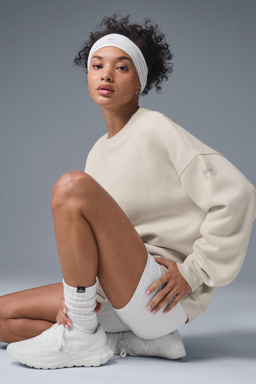 Pullover Alo Yoga Renown Heavy Weight Crew Neck Mujer Bone | España  GFRM-61857