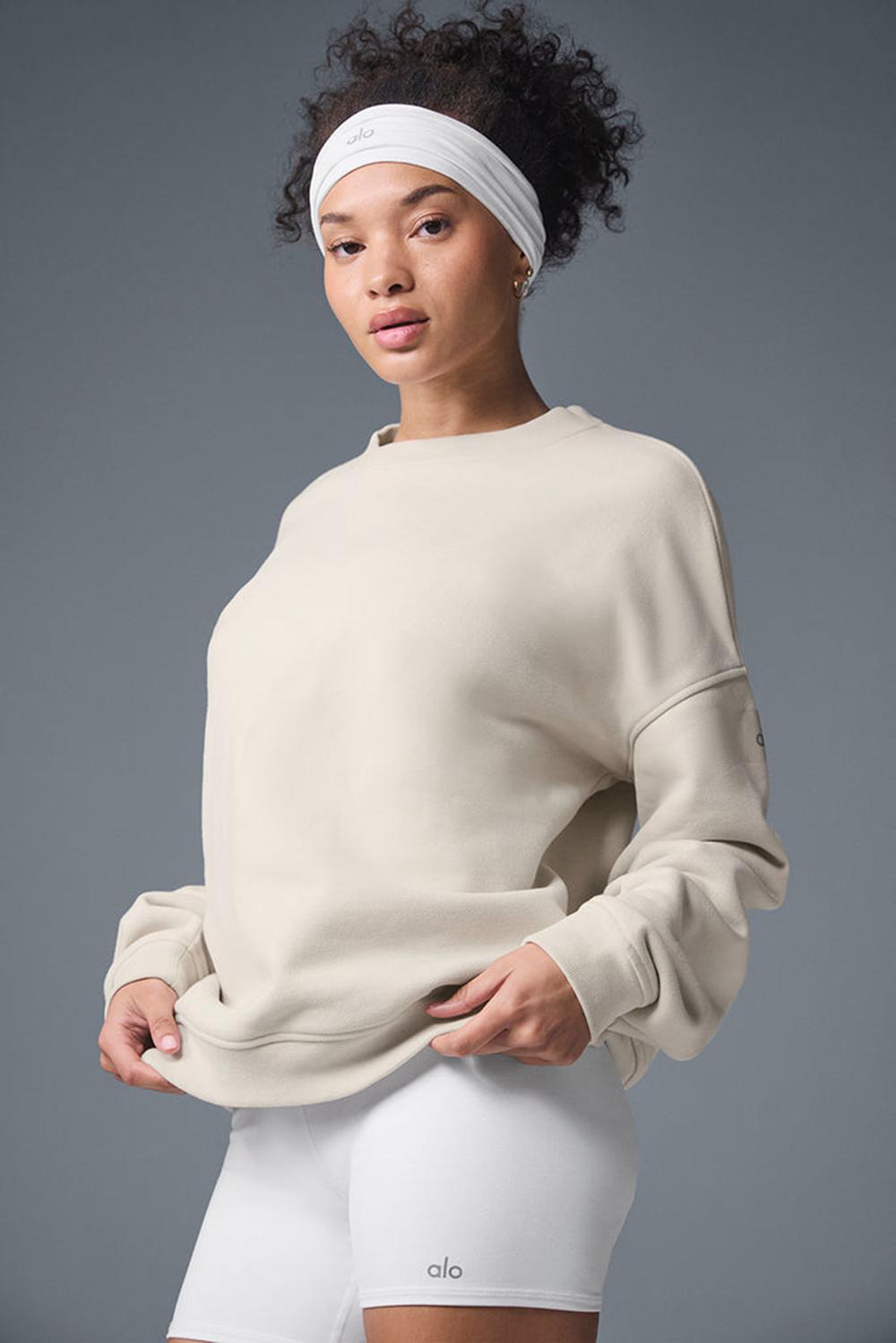 Pullover Alo Yoga Renown Heavy Weight Crew Neck Mujer Bone | España  GFRM-61857