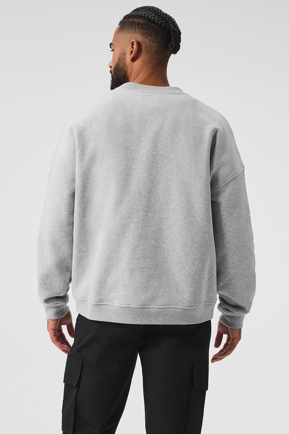 Pullover Alo Yoga Renown Heavy Weight Crew Neck Hombre Gris | España  AKPU-93574