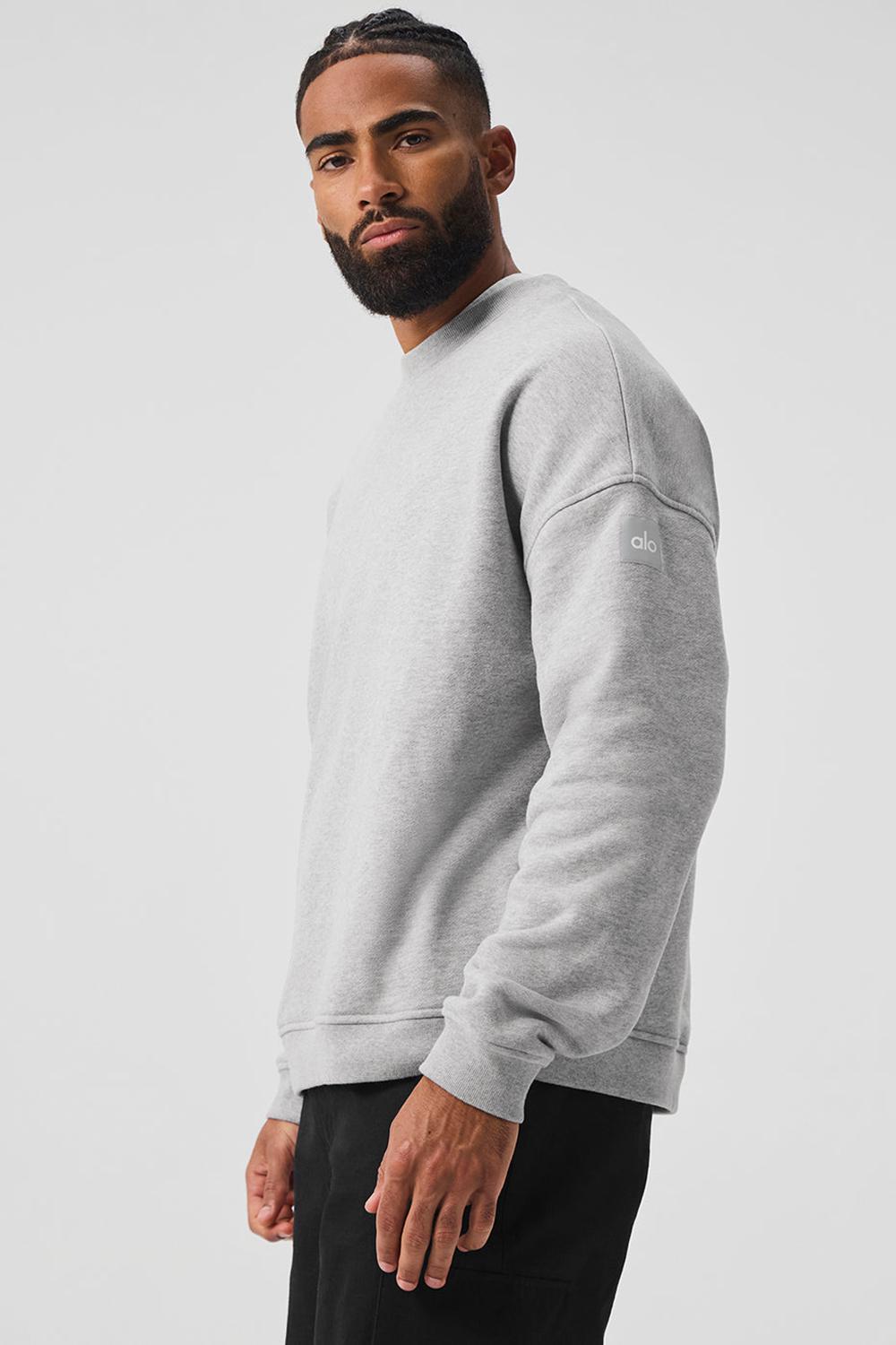 Pullover Alo Yoga Renown Heavy Weight Crew Neck Hombre Gris | España  AKPU-93574