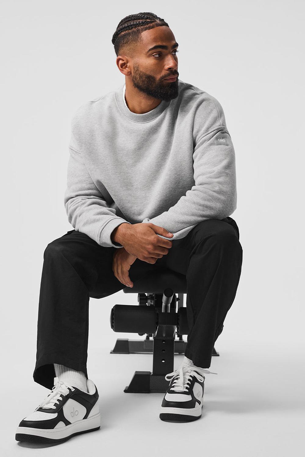Pullover Alo Yoga Renown Heavy Weight Crew Neck Hombre Gris | España  AKPU-93574
