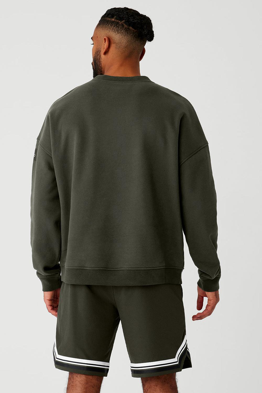Pullover Alo Yoga Renown Heavy Weight Crew Neck Hombre Verde | España  OXBQ-42751