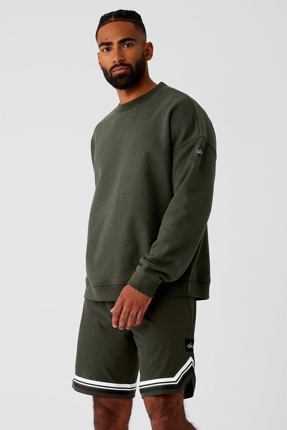 Pullover Alo Yoga Renown Heavy Weight Crew Neck Hombre Verde | España  OXBQ-42751