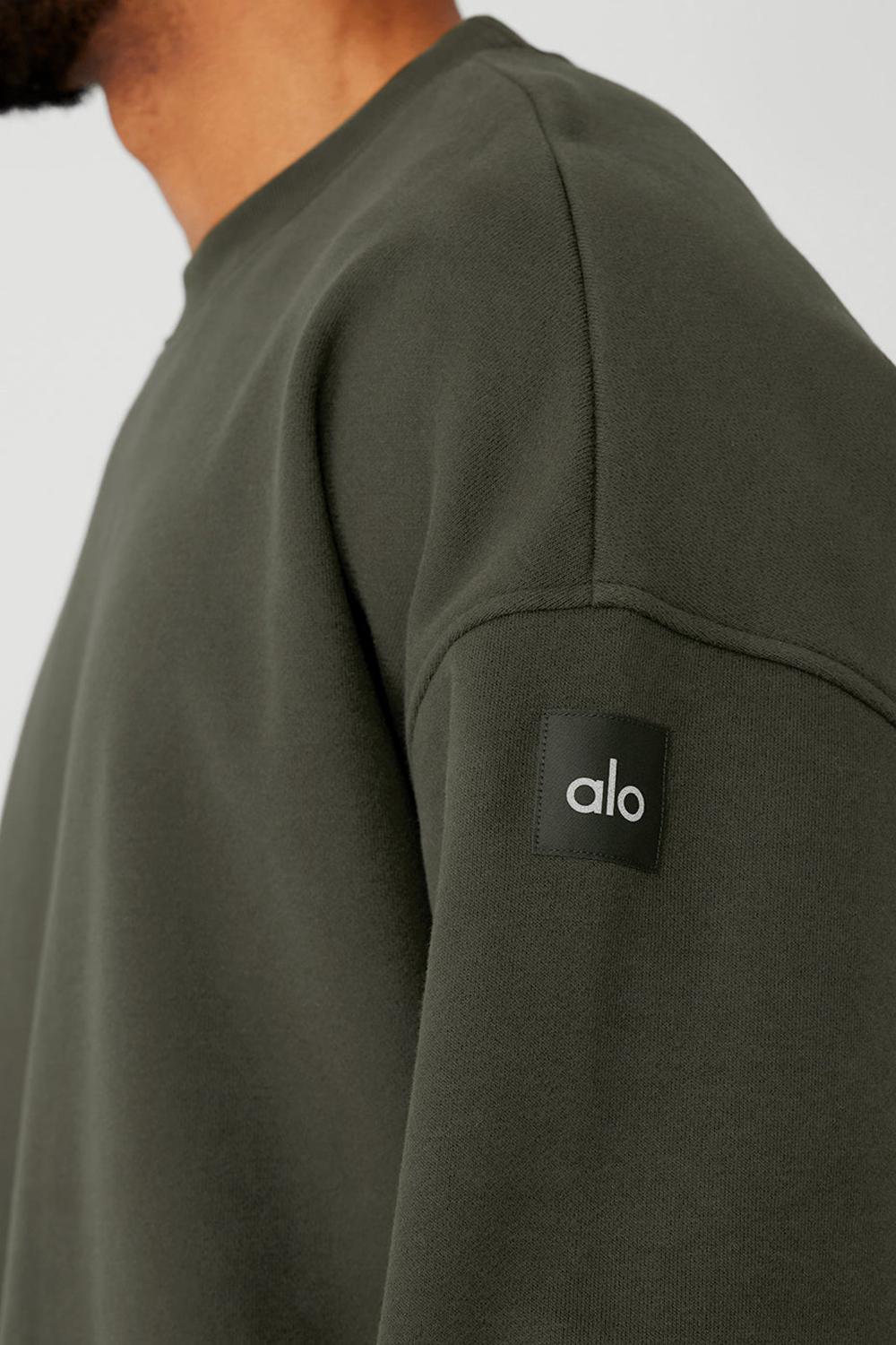 Pullover Alo Yoga Renown Heavy Weight Crew Neck Hombre Verde | España  OXBQ-42751