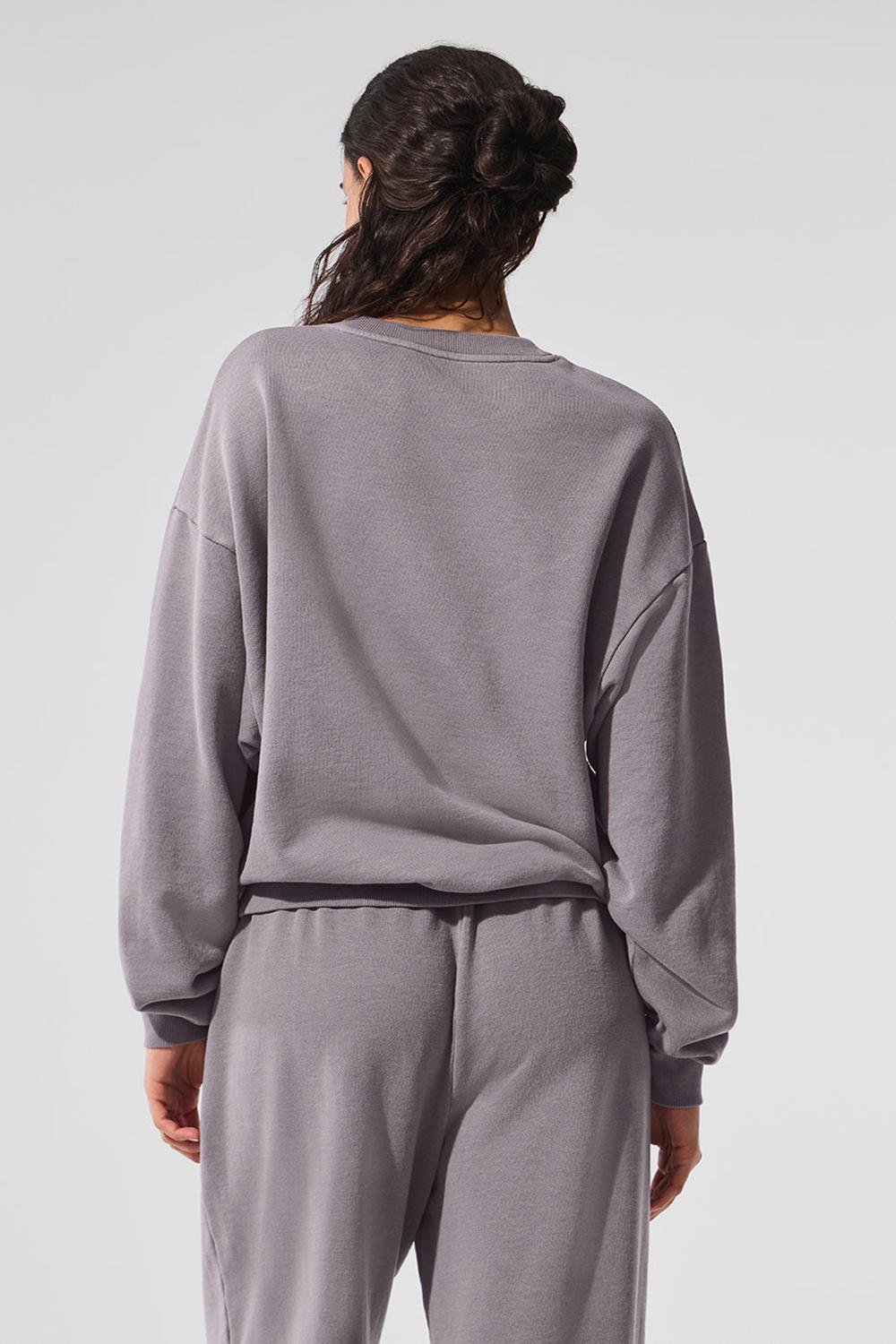 Pullover Alo Yoga Washed Accolade Crew Neck Mujer Gris Azules | España  BTUL-31820