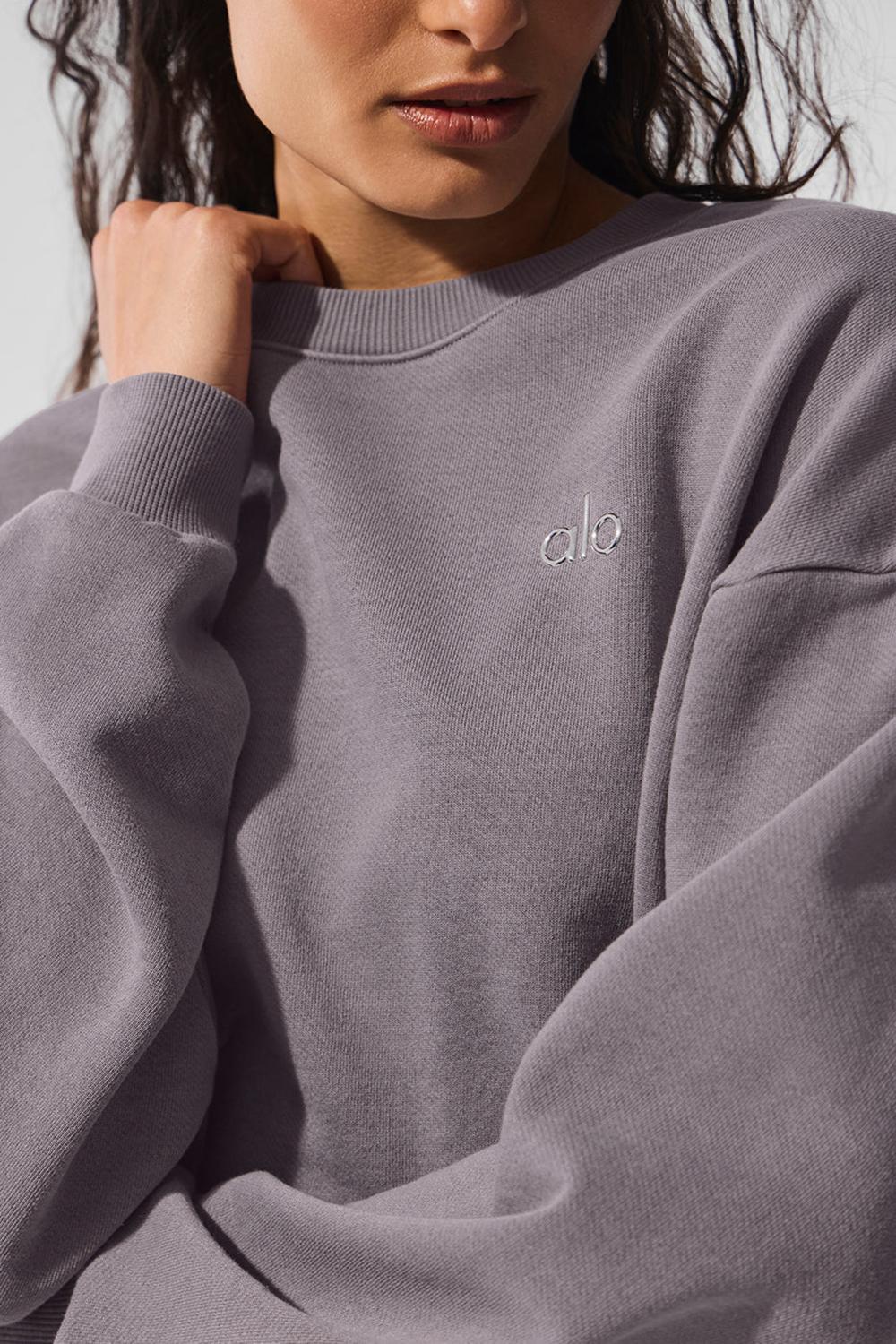Pullover Alo Yoga Washed Accolade Crew Neck Mujer Gris Azules | España  BTUL-31820