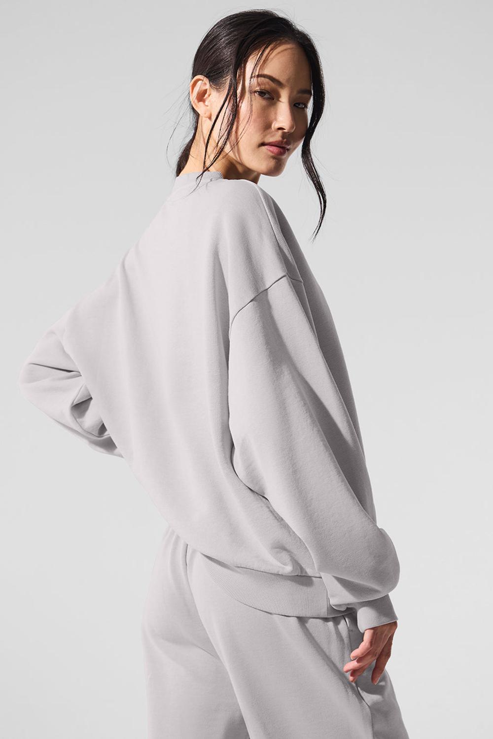 Pullover Alo Yoga Washed Accolade Crew Neck Mujer Gris Azules | España  YINF-69281
