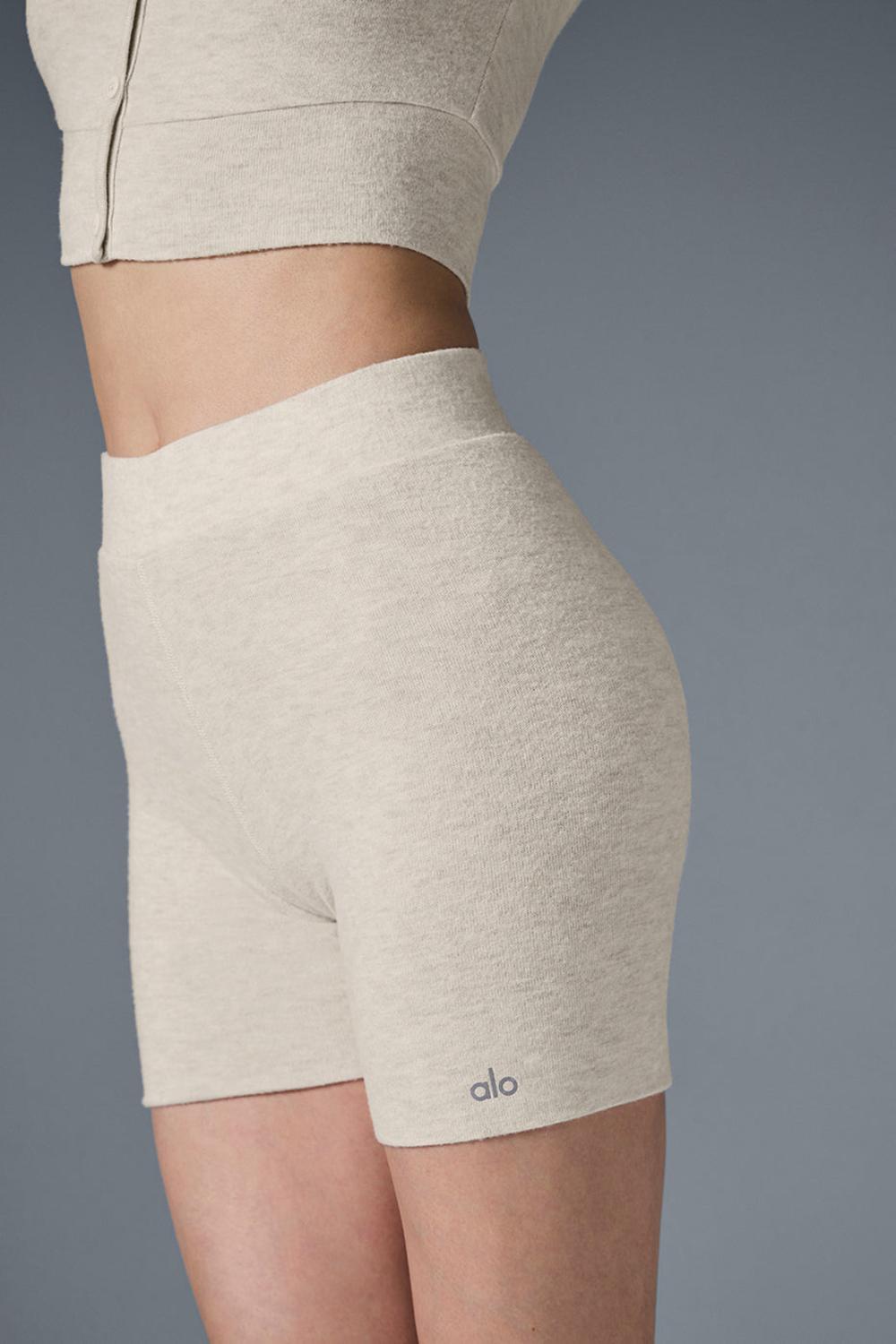 Short Alo Yoga Alolux High-Waist Me Time Mujer Oatmeal Heather | España  WBOQ-49123