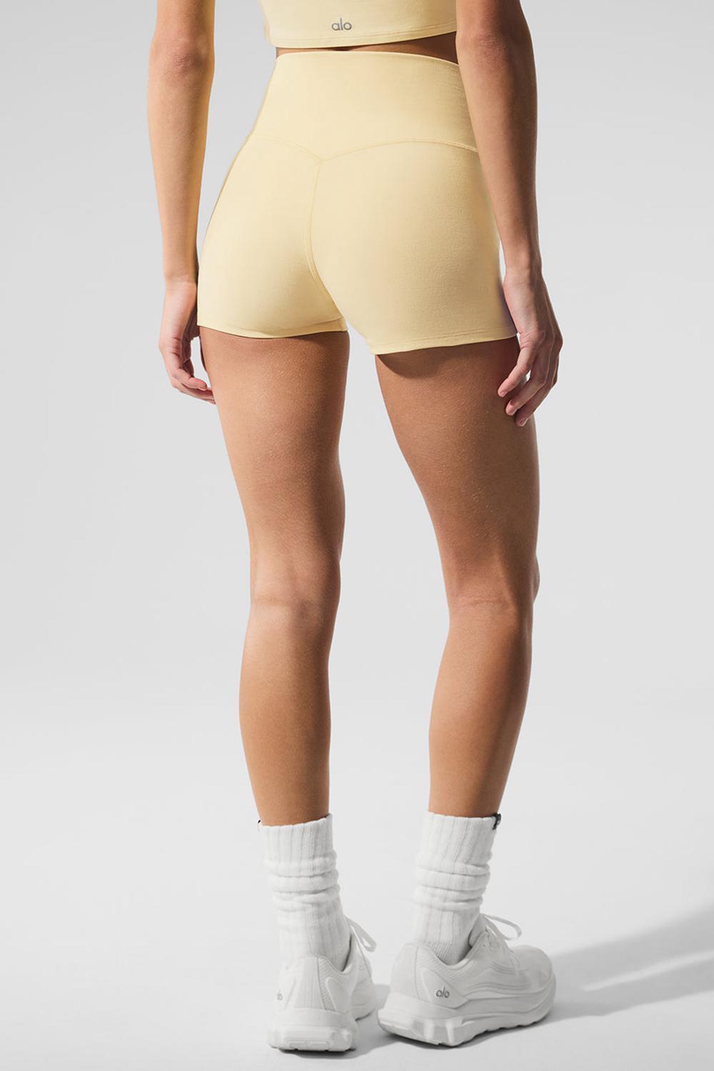 Short Alo Yoga Alosoft High-Waist Carefree Mujer Warm Butter Heather | España  RTDJ-31270