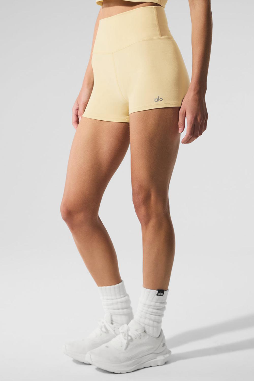Short Alo Yoga Alosoft High-Waist Carefree Mujer Warm Butter Heather | España  RTDJ-31270