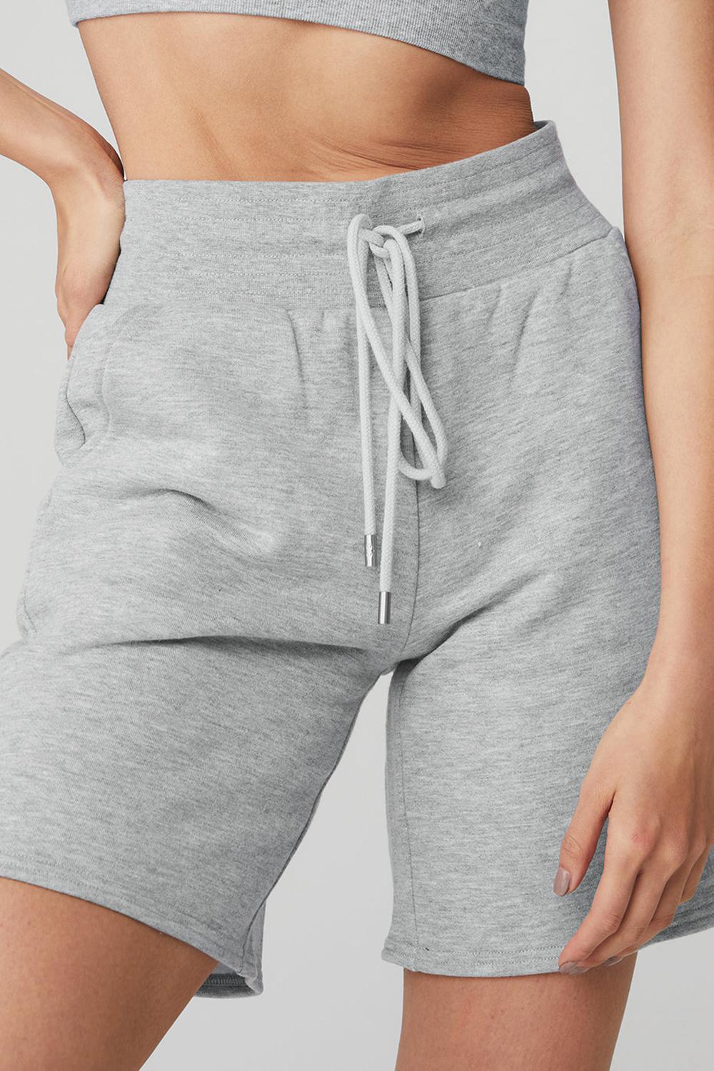 Short Alo Yoga High-Waist Easy Sweat Mujer Gris | España  ZAEG-43906