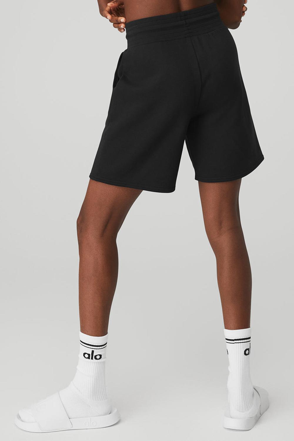 Short Alo Yoga High-Waist Easy Sweat Mujer Negras | España  RHEU-01297