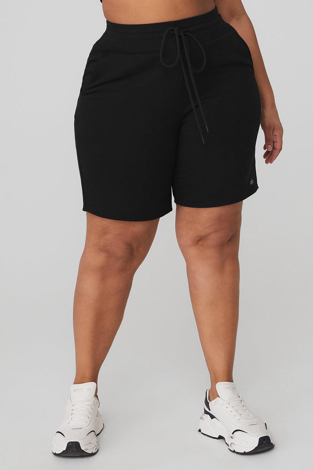 Short Alo Yoga High-Waist Easy Sweat Mujer Negras | España  RHEU-01297