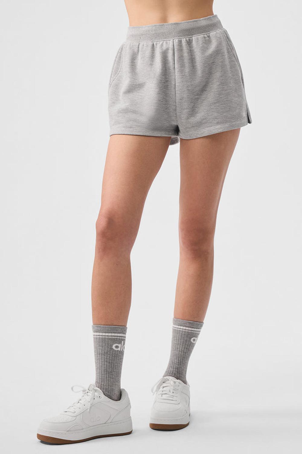Short Alo Yoga Low Key Sweat Mujer Gris | España  XCUA-45632