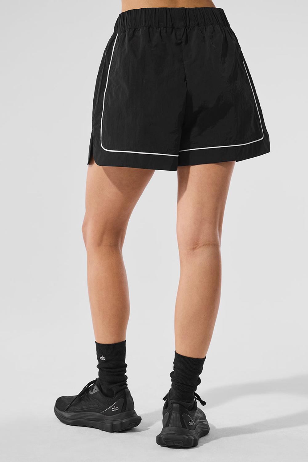Short Alo Yoga Motivate Track Mujer Negras Blancas | España  YZST-63482