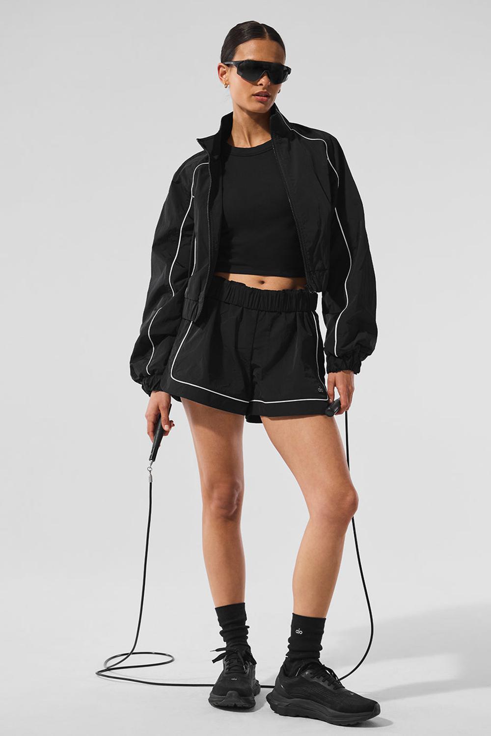 Short Alo Yoga Motivate Track Mujer Negras Blancas | España  YZST-63482