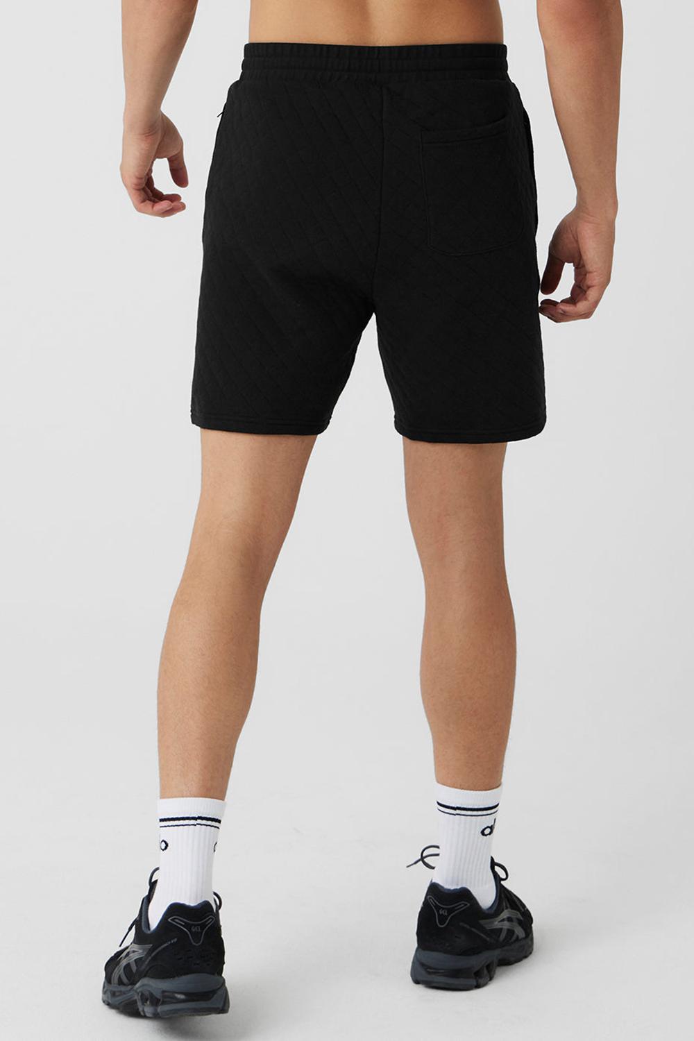 Short Alo Yoga Quilted Stadium Hombre Negras | España  SQBY-06728