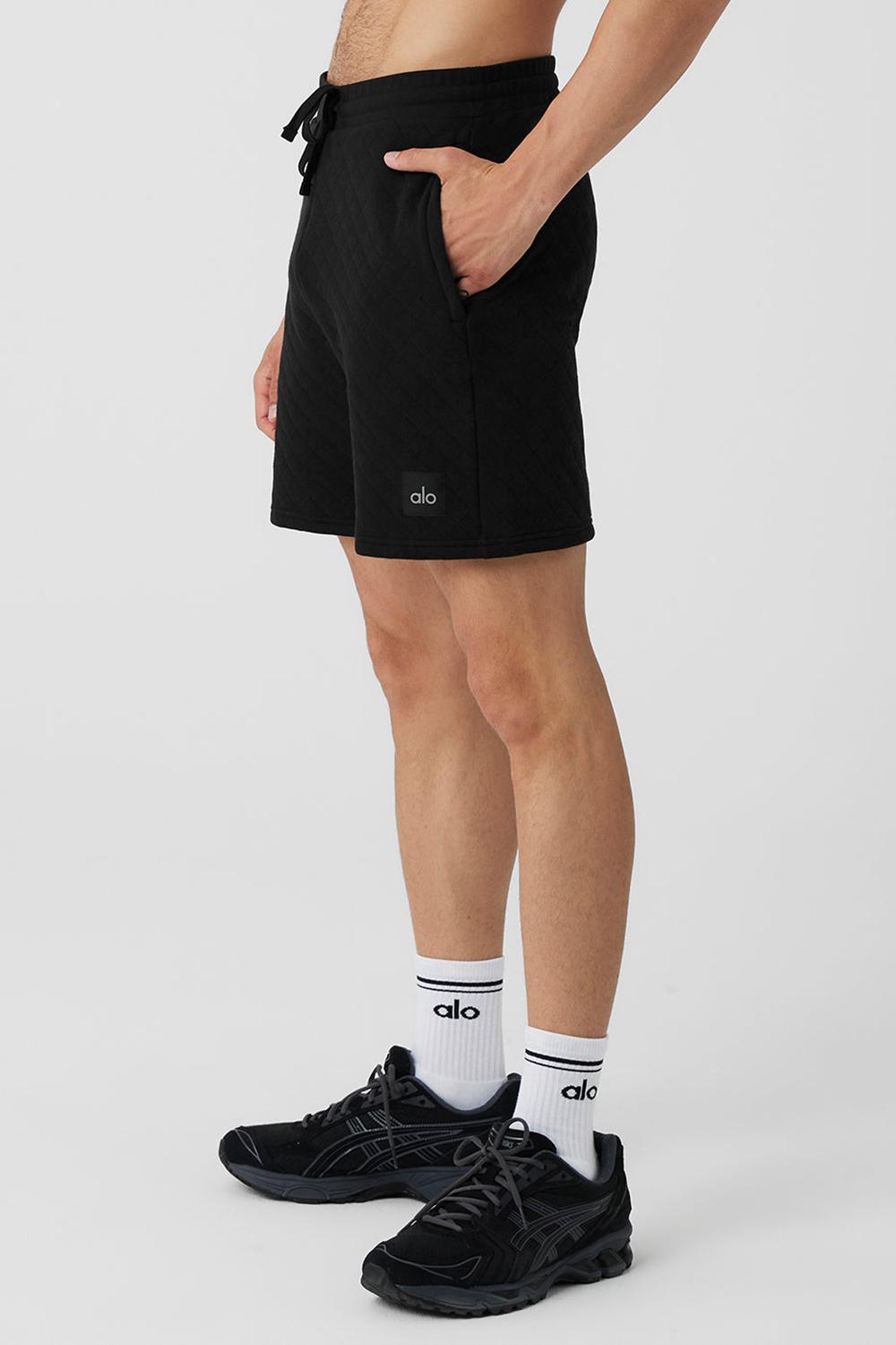 Short Alo Yoga Quilted Stadium Hombre Negras | España  SQBY-06728