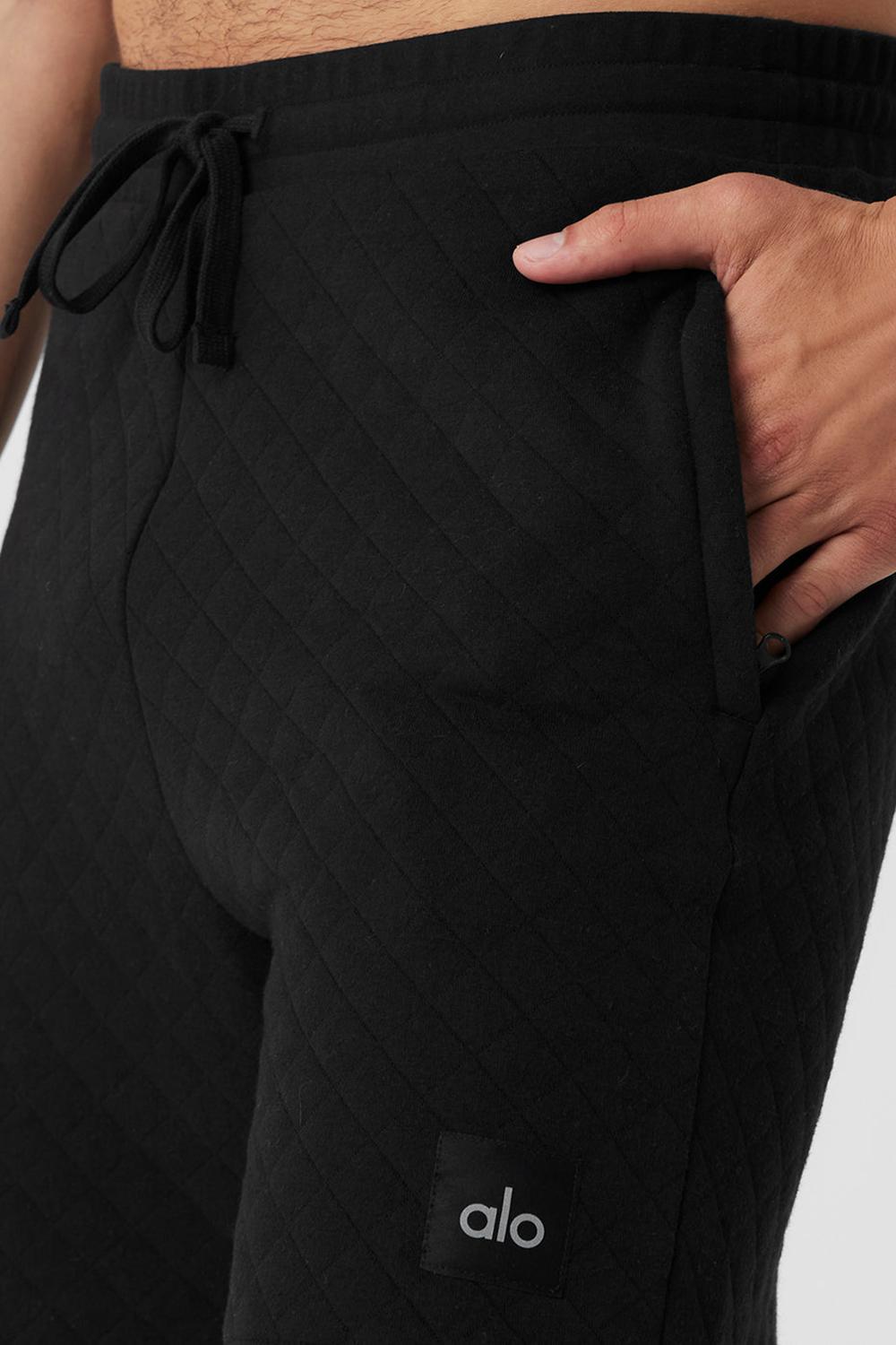 Short Alo Yoga Quilted Stadium Hombre Negras | España  SQBY-06728