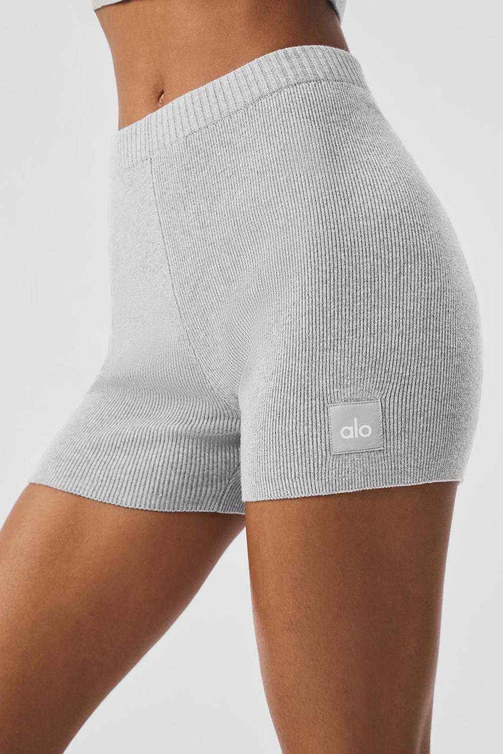 Short Alo Yoga Scholar Knit High-Waist Mujer Gris | España  GWLS-53086
