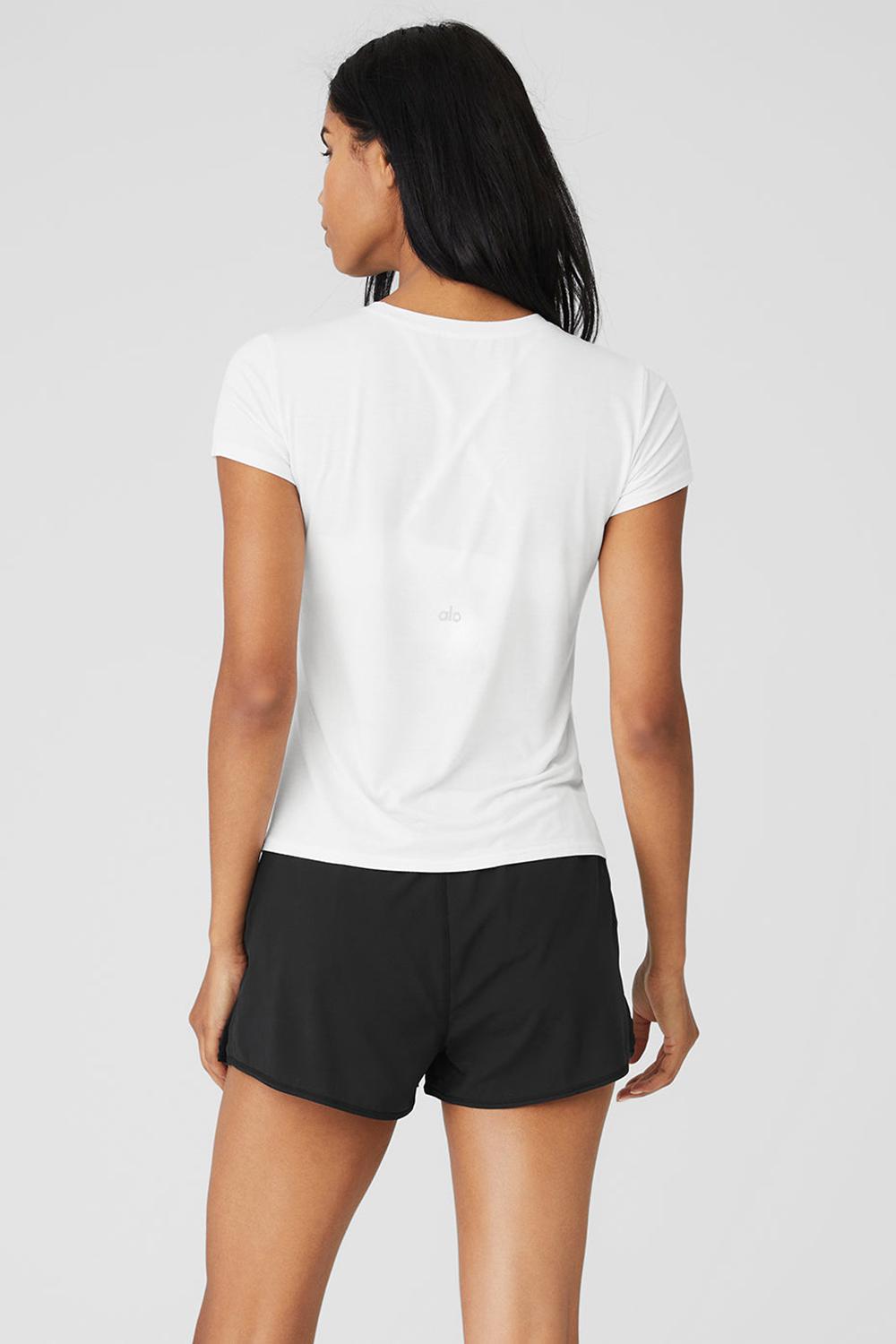 Short Sleeve Alo Yoga All Day Mujer Blancas | España  NHMG-45903