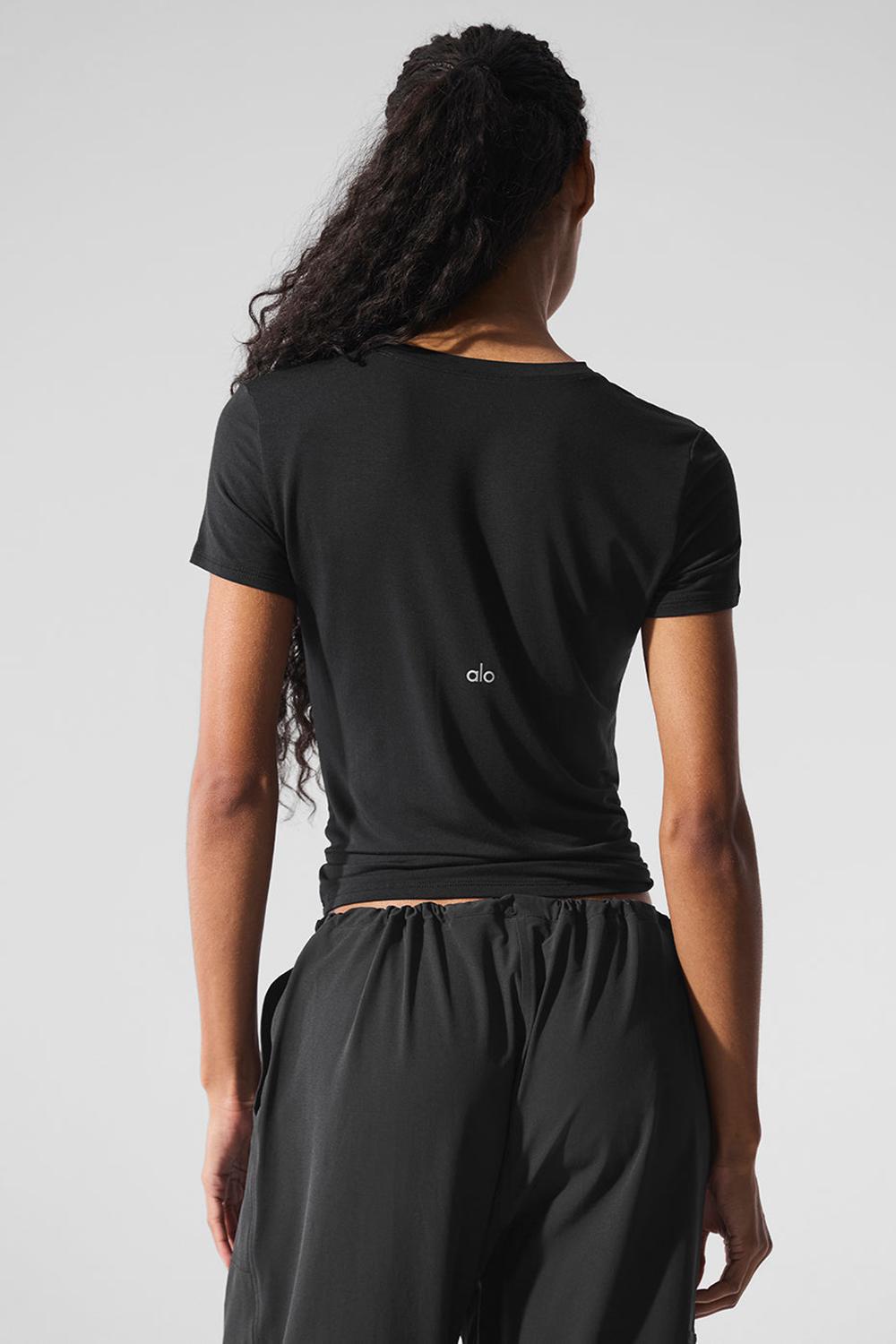 Short Sleeve Alo Yoga All Day Mujer Negras | España  THWM-26039