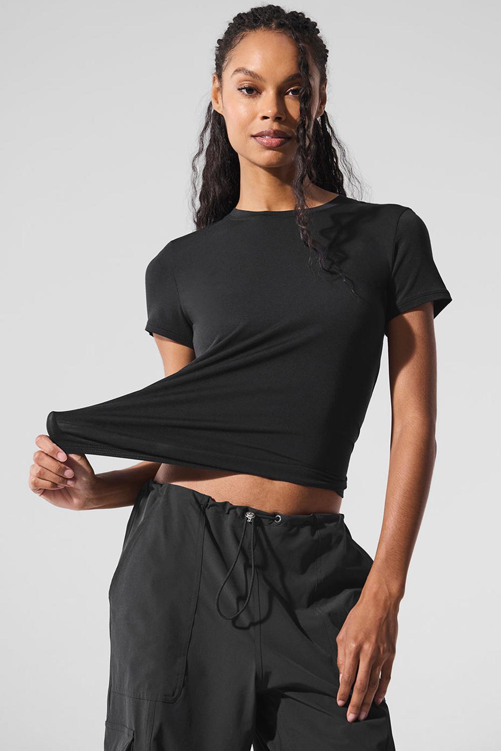 Short Sleeve Alo Yoga All Day Mujer Negras | España  THWM-26039