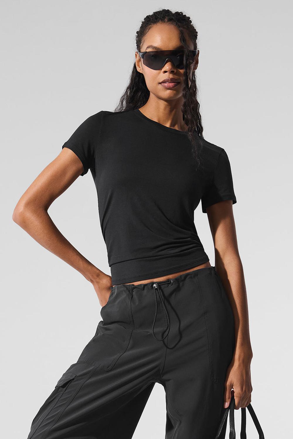 Short Sleeve Alo Yoga All Day Mujer Negras | España  THWM-26039