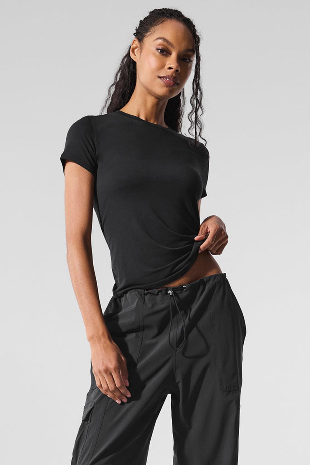 Short Sleeve Alo Yoga All Day Mujer Negras | España  THWM-26039