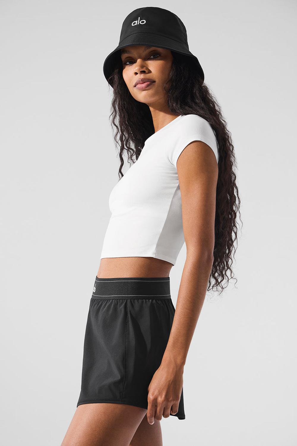 Short Sleeve Alo Yoga Alosoft Crop Finesse Mujer Blancas | España  DZXT-96547
