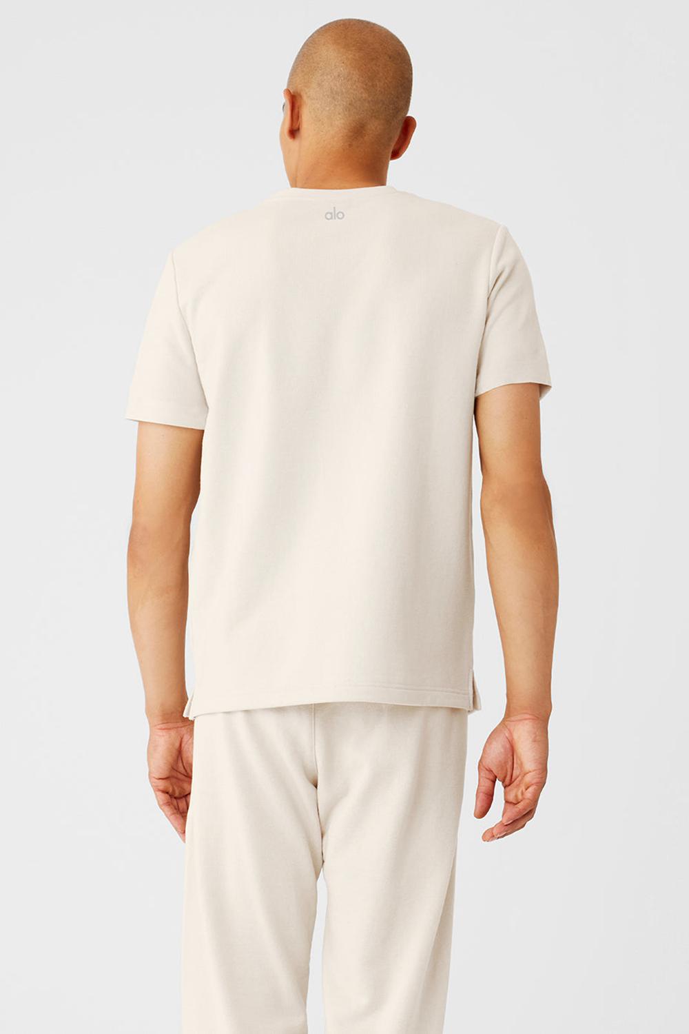 Short Sleeve Alo Yoga Chill Hombre Bone | España  RUJV-59812