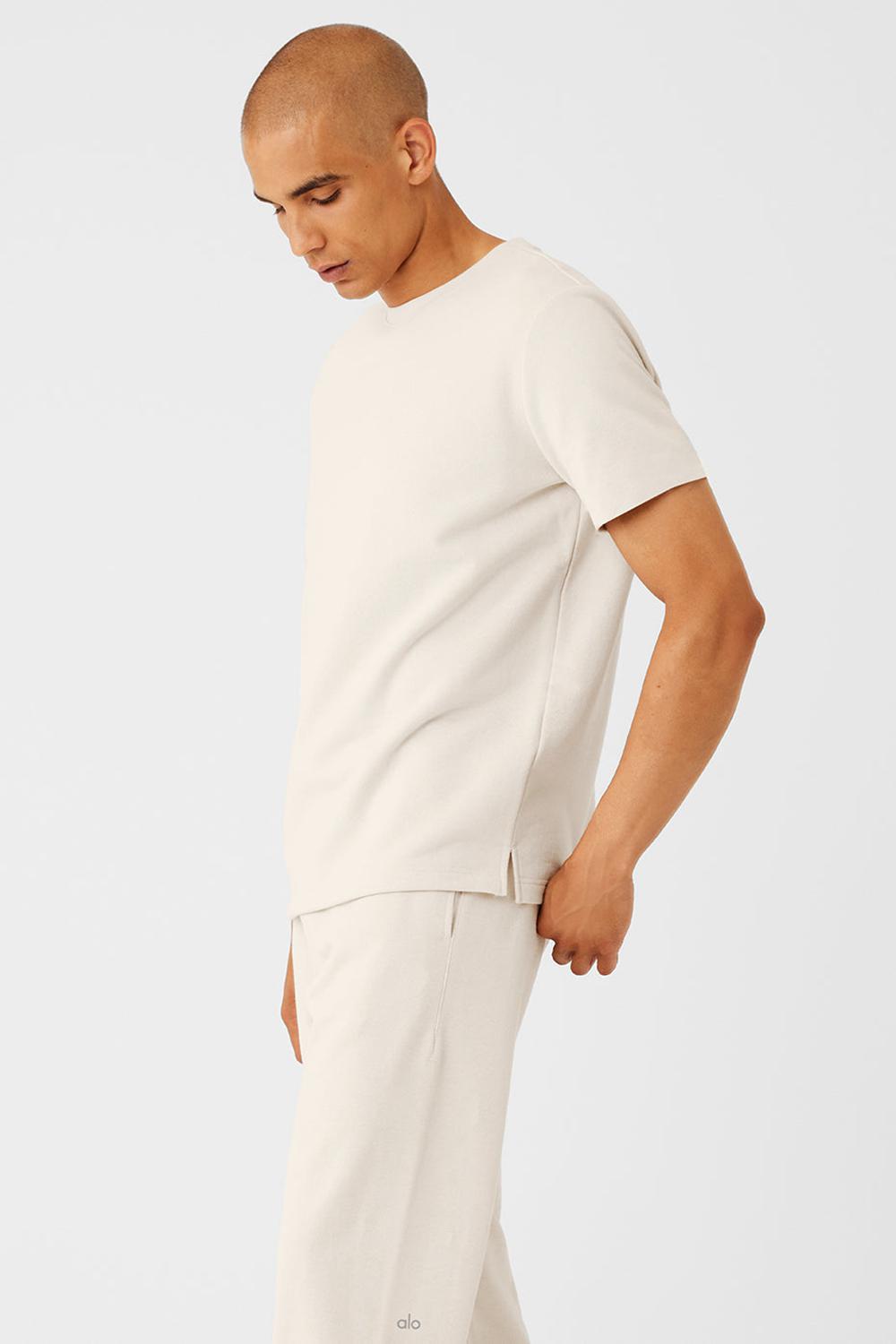 Short Sleeve Alo Yoga Chill Hombre Bone | España  RUJV-59812