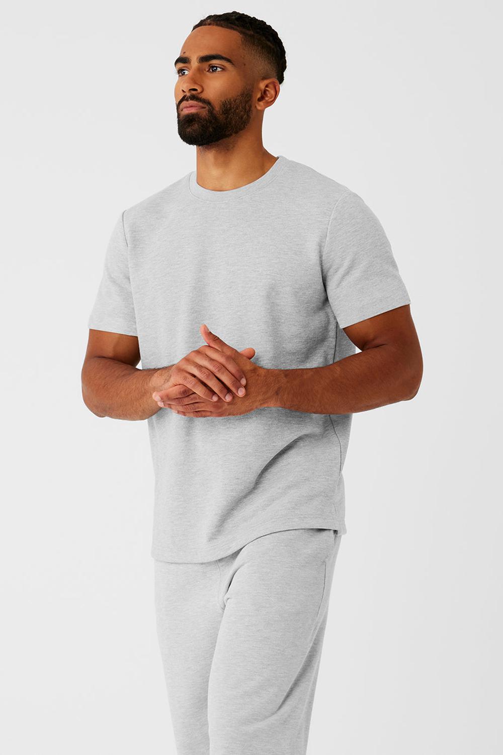 Short Sleeve Alo Yoga Chill Hombre Gris | España  XNQD-19382