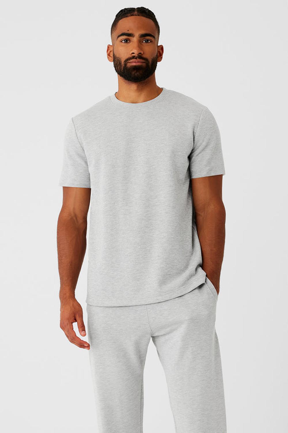 Short Sleeve Alo Yoga Chill Hombre Gris | España  XNQD-19382
