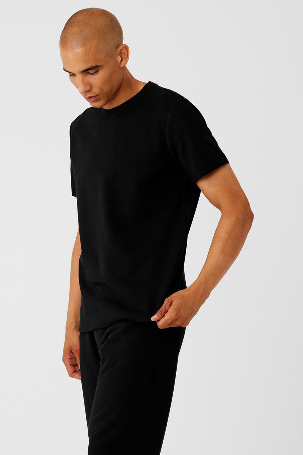 Short Sleeve Alo Yoga Chill Hombre Negras | España  DLZS-86329