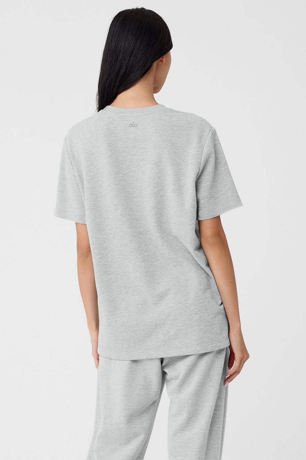 Short Sleeve Alo Yoga Chill Mujer Gris | España  MGJX-94680