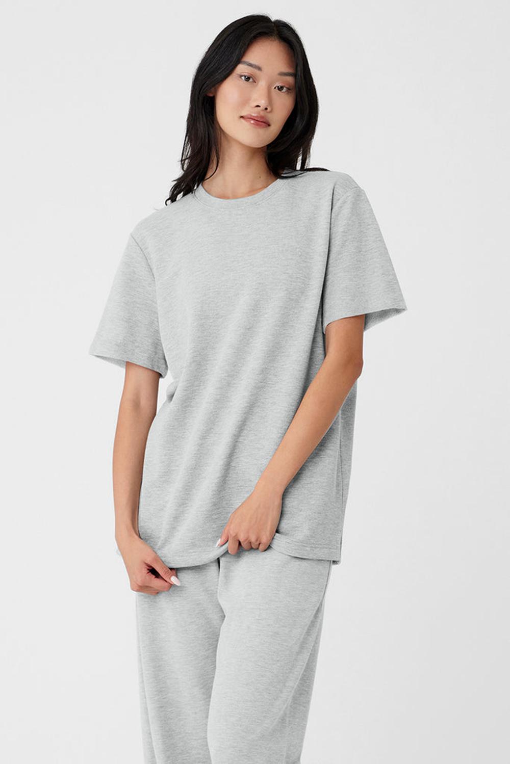 Short Sleeve Alo Yoga Chill Mujer Gris | España  MGJX-94680