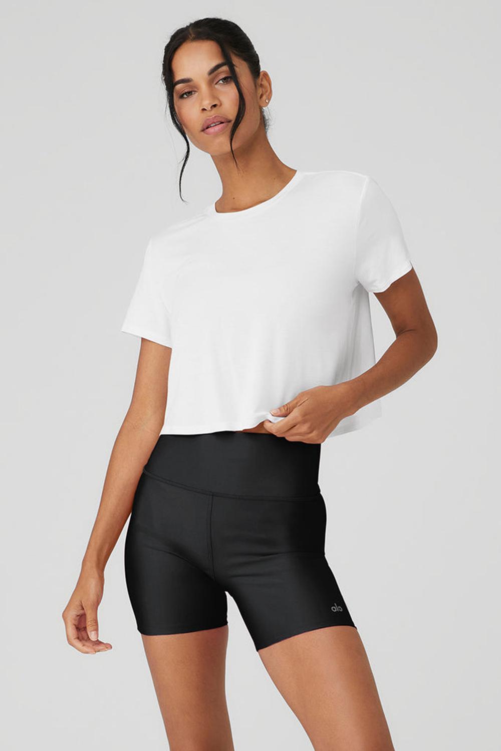 Short Sleeve Alo Yoga Cropped All Day Mujer Blancas | España  FTHZ-93617
