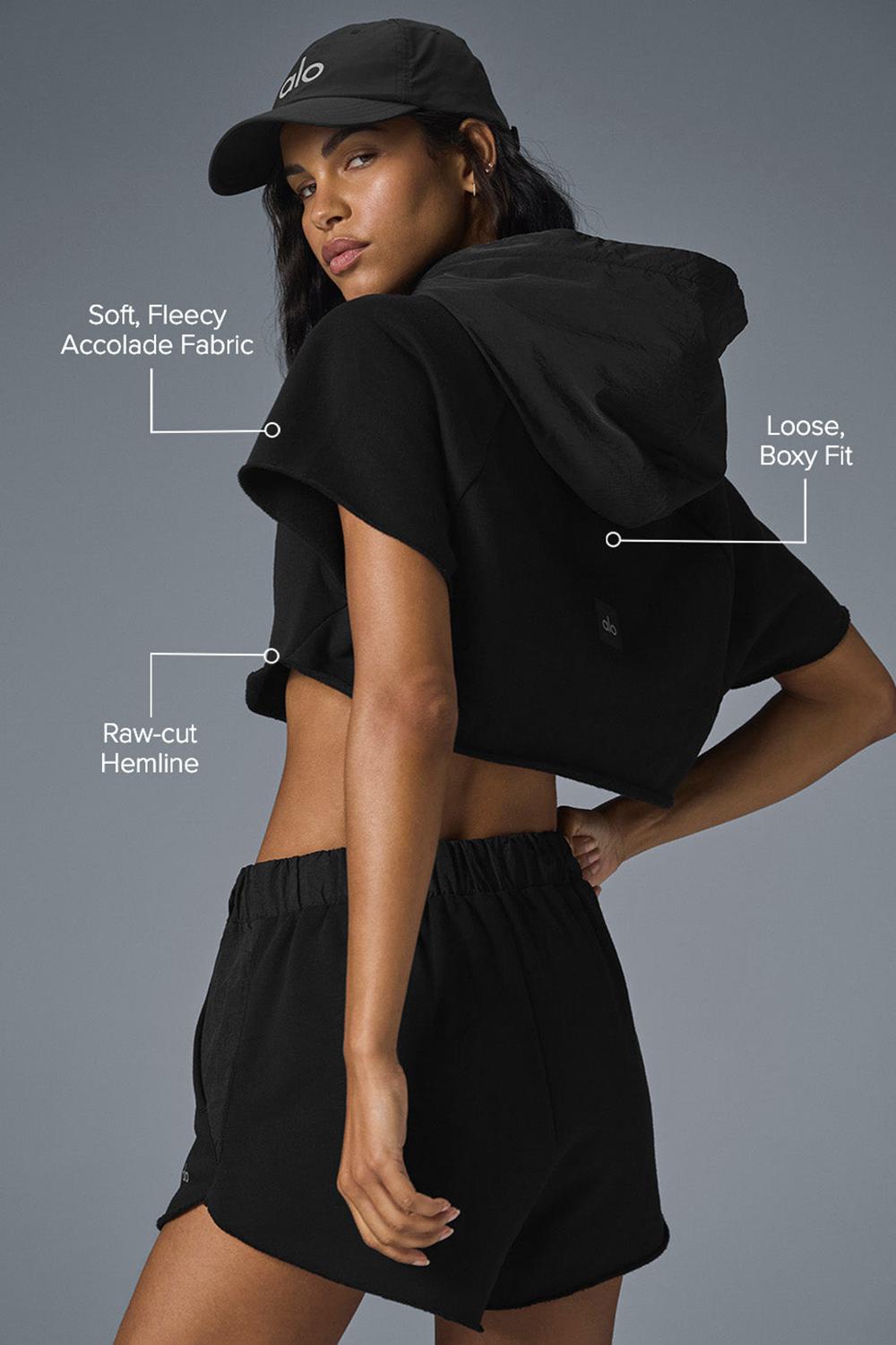 Short Sleeve Alo Yoga Cropped In The Air Mujer Negras | España  DAYJ-51290